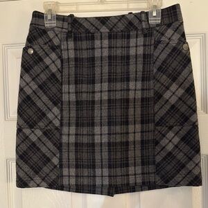Plaid Black and Gray Skirt